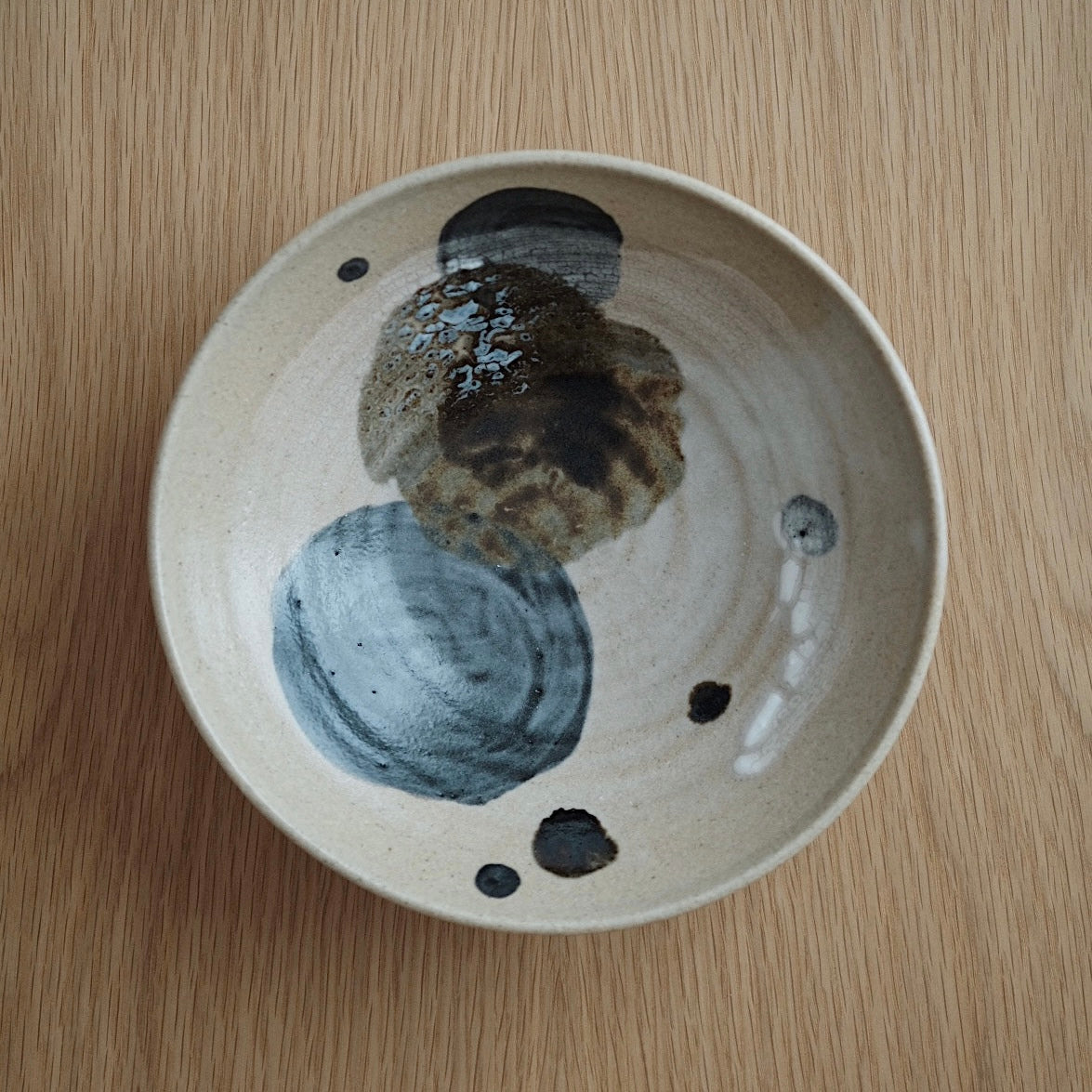 Shallow Bowl with Abstract Painting