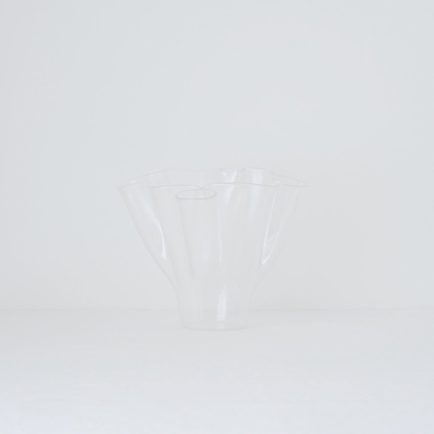 Pleated Glass Flower Vase