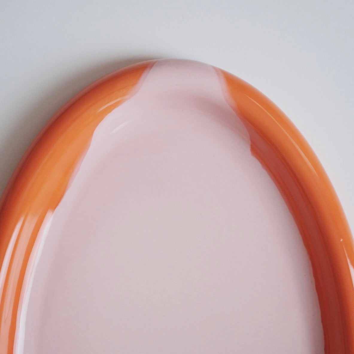 Oval Ring Plate - Orange/Pink