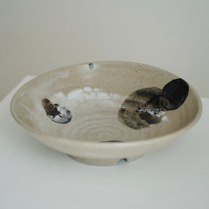 Shallow Bowl with Abstract Painting