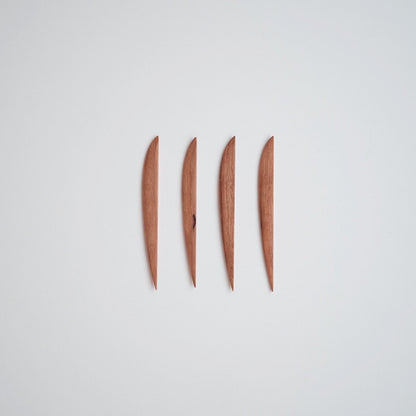 Cherry Wood Dessert Knife/Fork Set of 4