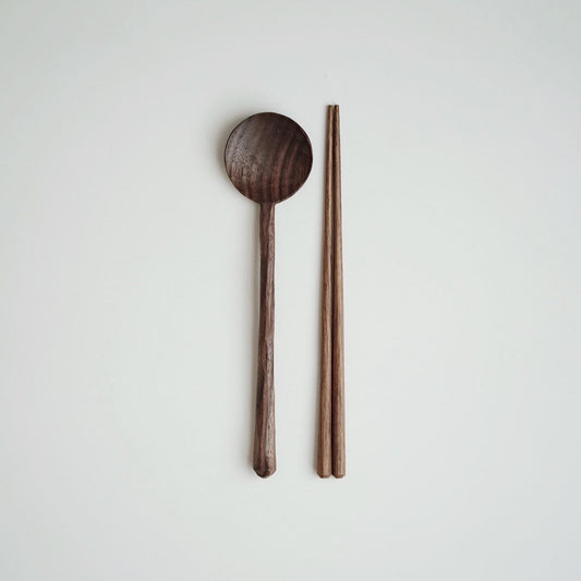 Hand Carved Wooden Spoon and Chopstick Set