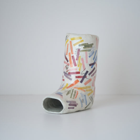 Buncheong Cast Doodle Vase