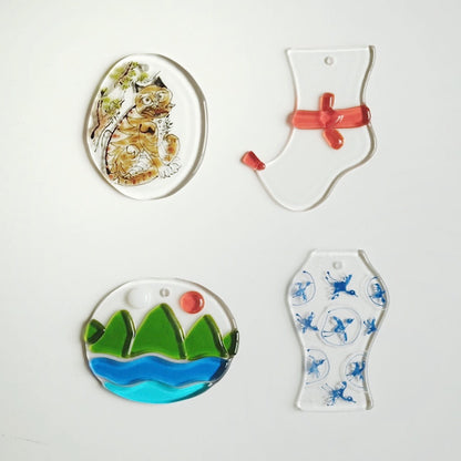 Glass Christmas Ornament Set of 4