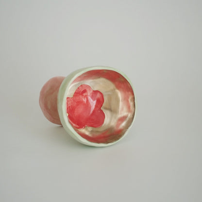 Flower Ceramic Footed Bowl / Goblet