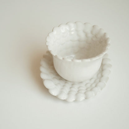 Mosaic Tea Cup & Saucer Set - White