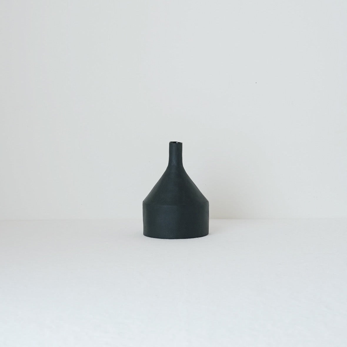 Black Ceramic Flask Vase