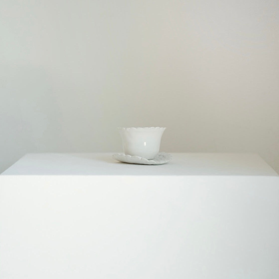 Mosaic Tea Cup & Saucer Set - White