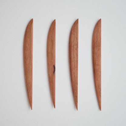 Cherry Wood Dessert Knife/Fork Set of 4