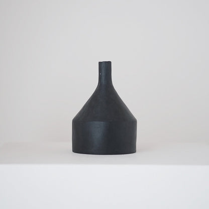 Black Ceramic Flask Vase