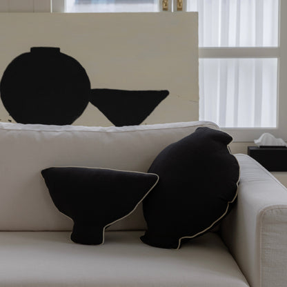 Moon Jar Throw Pillow - Black