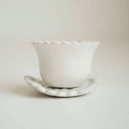 Mosaic Tea Cup & Saucer Set - White