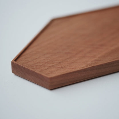 Cherry Wood Dessert Plate - Hexagon
