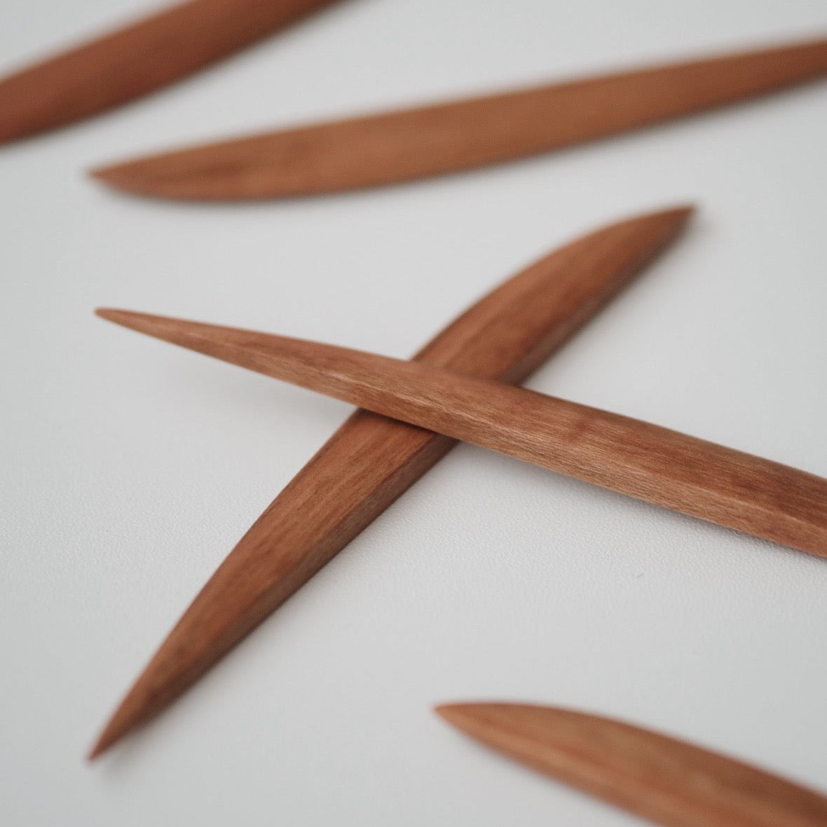 Cherry Wood Dessert Knife/Fork Set of 4