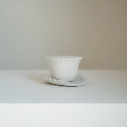 Mosaic Tea Cup & Saucer Set - White