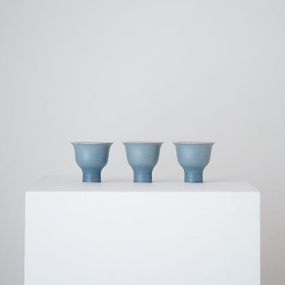 Footed Teacup - Vintage Blue (set of 3)