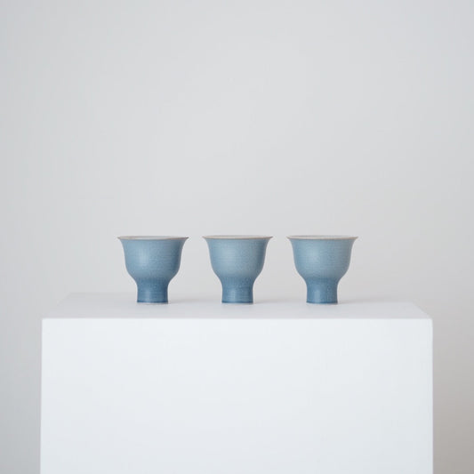 Footed Teacup - Vintage Blue (set of 3)